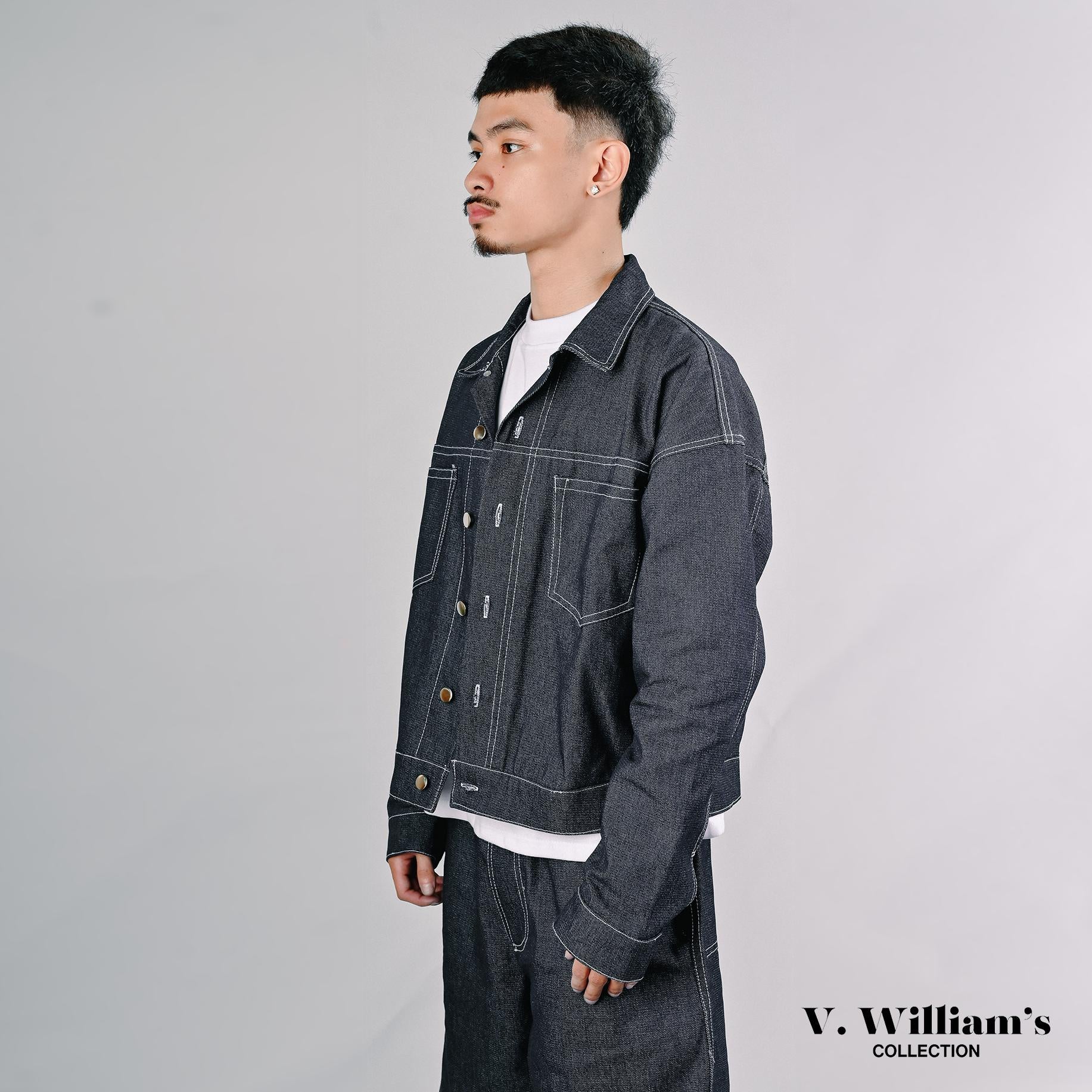 V. William's Raw Denim Cropped Jacket