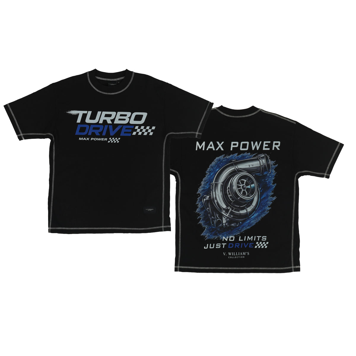 V. William's Heavy Cotton Racing Tees Sporty Fit Reverse Stitch