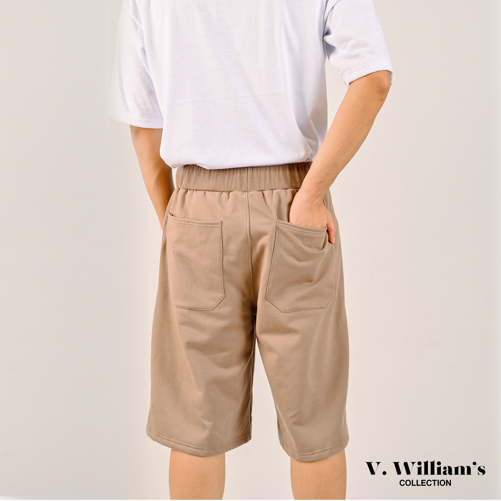 V. William's 350GSM Cotton Terry Knife Shorts with Rib knitted Waistband