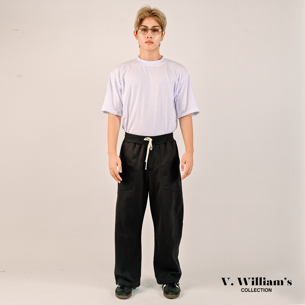 V. William's 350 GSM Cotton Terry Knife Pants with Rib knitted Waistband