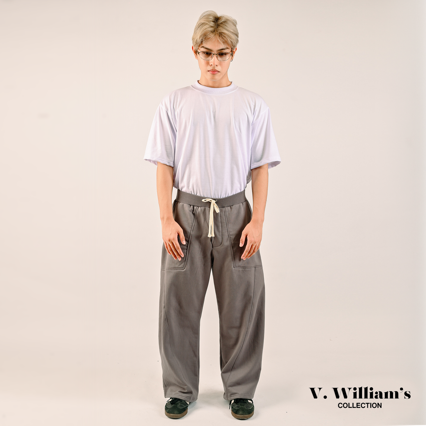 V. William's 350 GSM Cotton Terry Knife Pants with Rib knitted Waistband