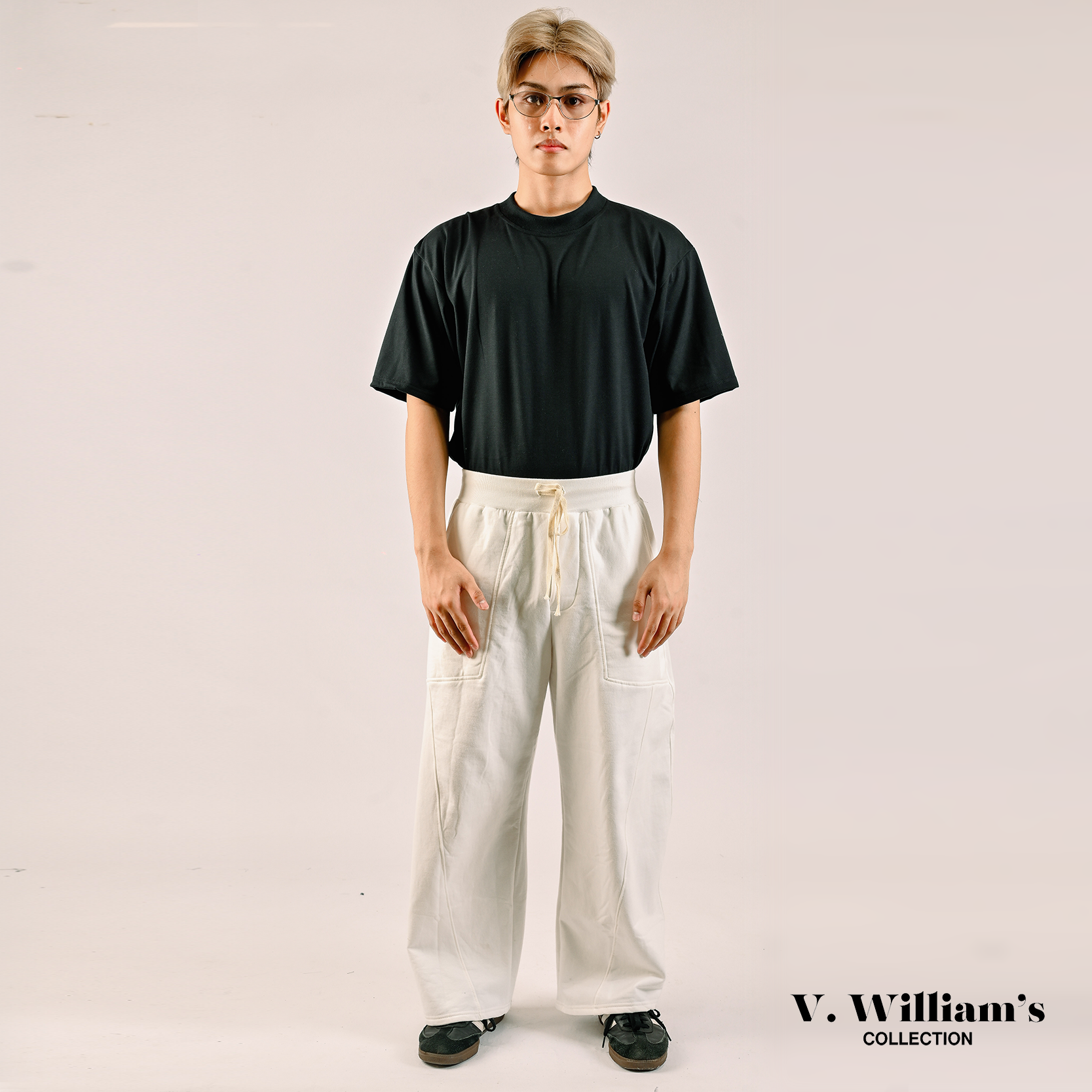 V. William's 350 GSM Cotton Terry Knife Pants with Rib knitted Waistband