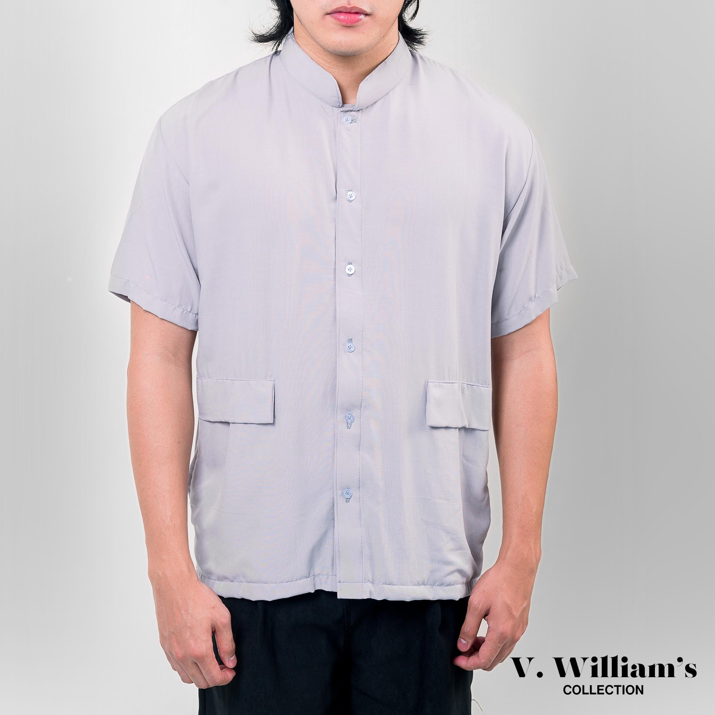 V. William's Mandarine Polo Chinese Collar Button Down