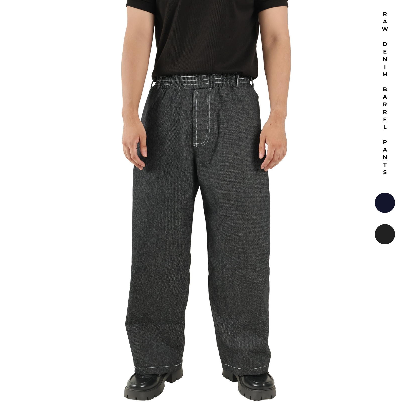 V. William's Raw Denim Barrel Pants