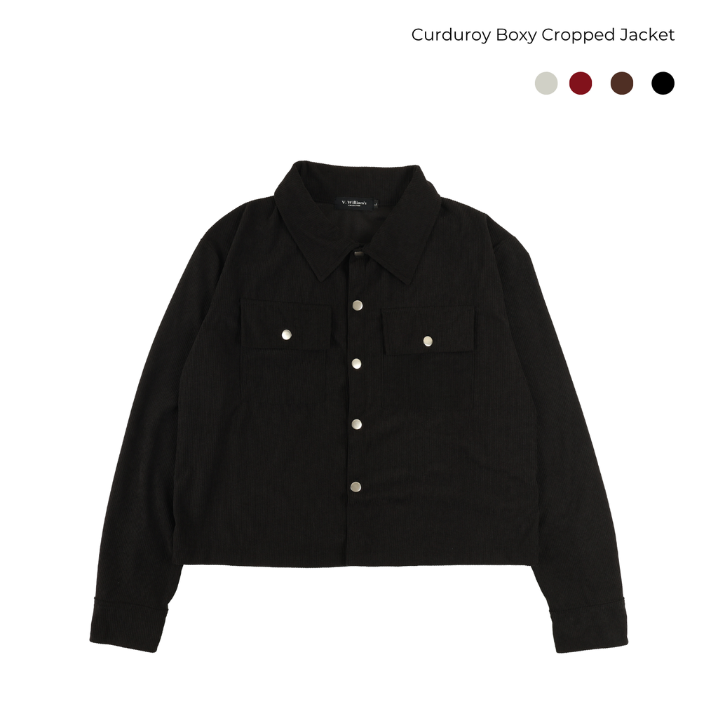 V. William's Curduroy Boxy Cropped Jacket