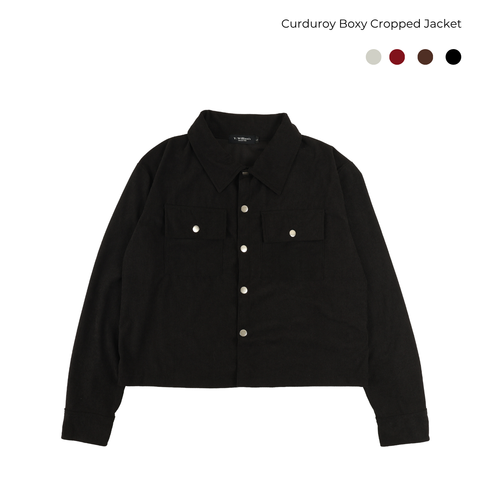 V. William's Curduroy Boxy Cropped Jacket