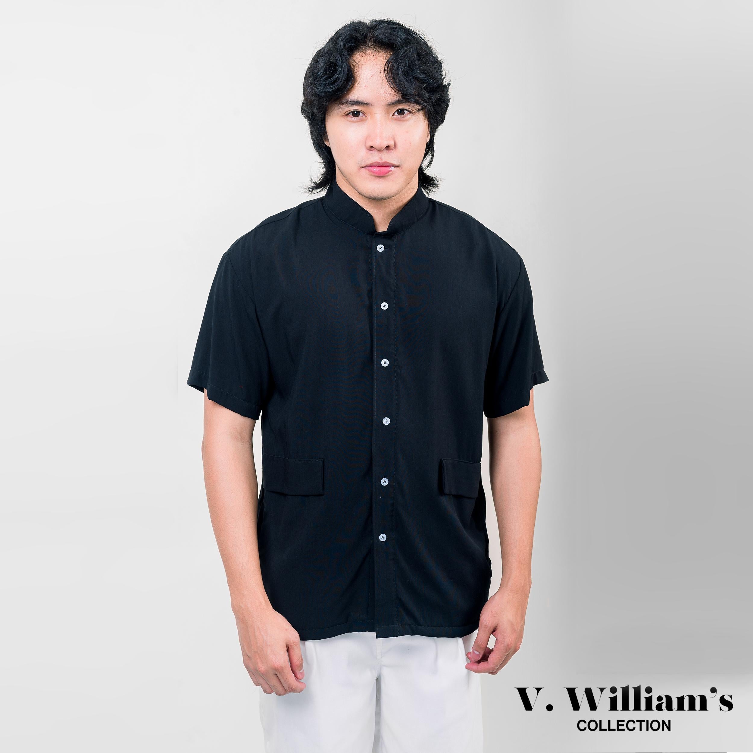 V. William's Mandarine Polo Chinese Collar Button Down