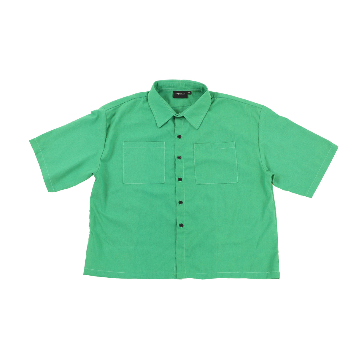 V. William's Linen Boxy Cropped Polo