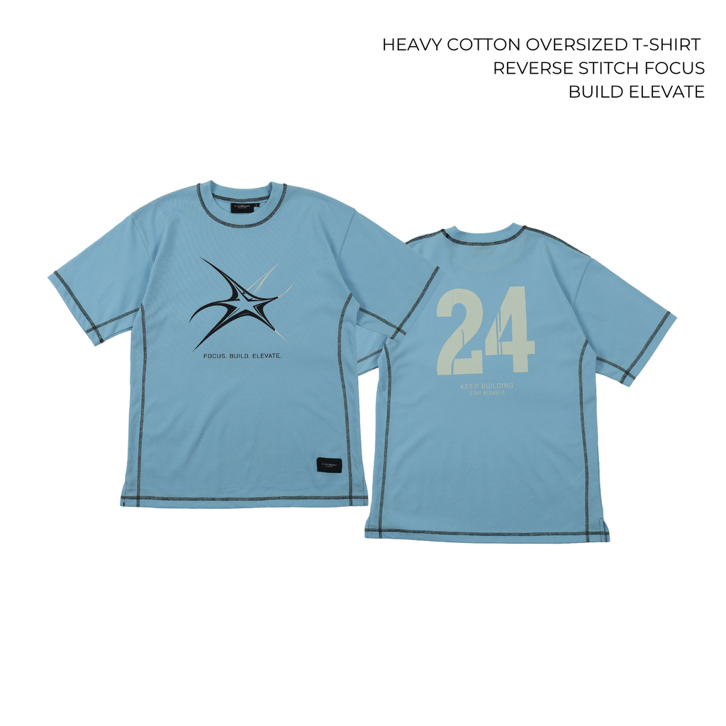 V. William's Heavy Cotton Oversized T-Shirt Reverse Stitch Graphic Front & Back Design