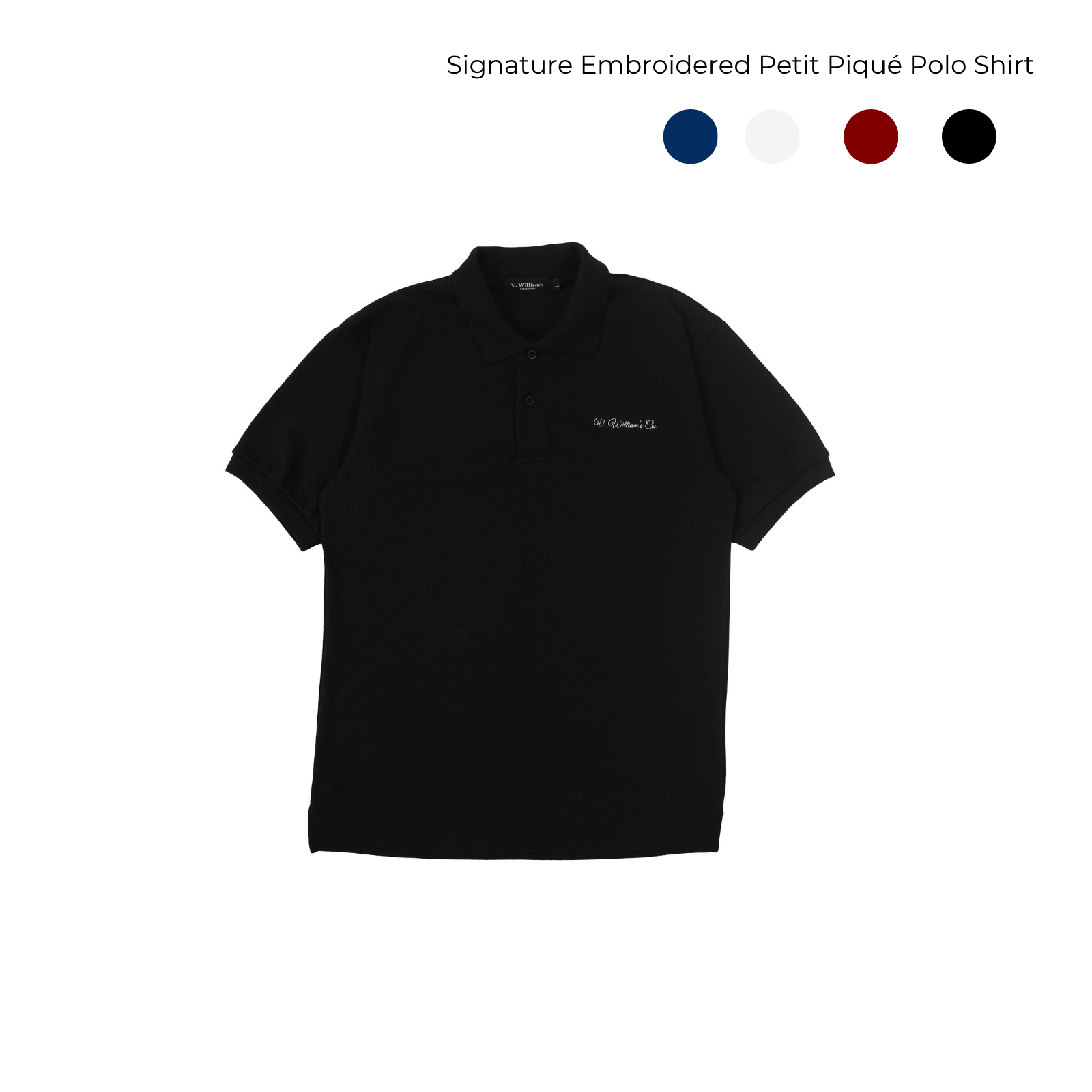 V. William's Signature Embroidered Petit Piqué Polo-Shirt