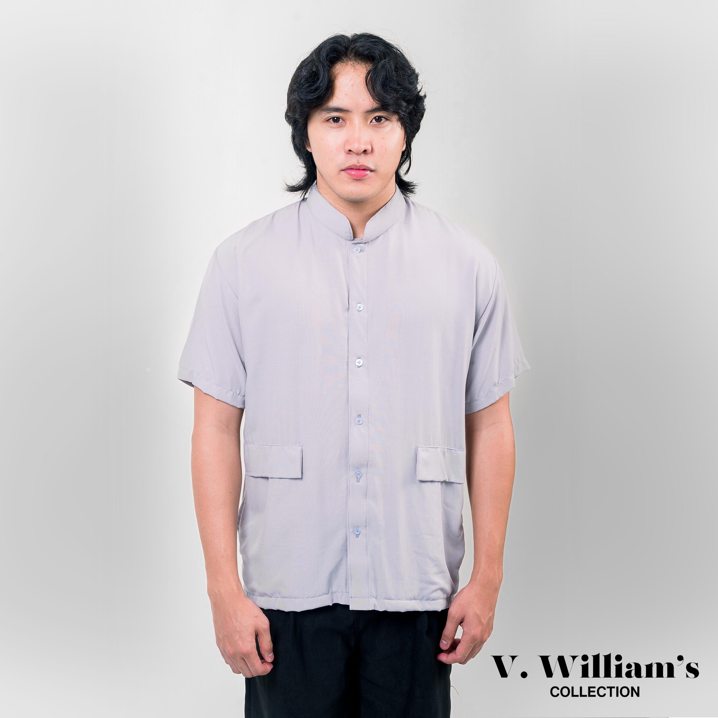 V. William's Mandarine Polo Chinese Collar Button Down