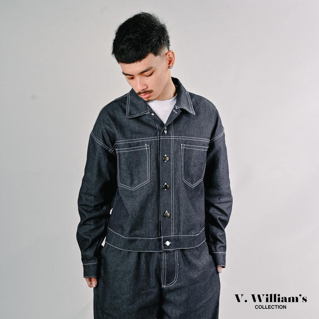 V. William's Raw Denim Cropped Jacket