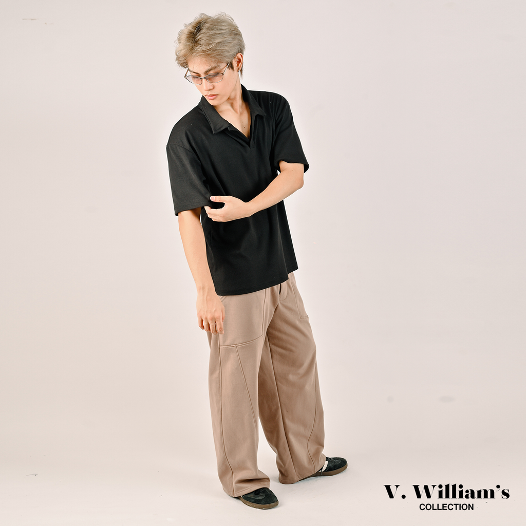 V. William's Heavy Knitted Buttonless Polo-Shirt