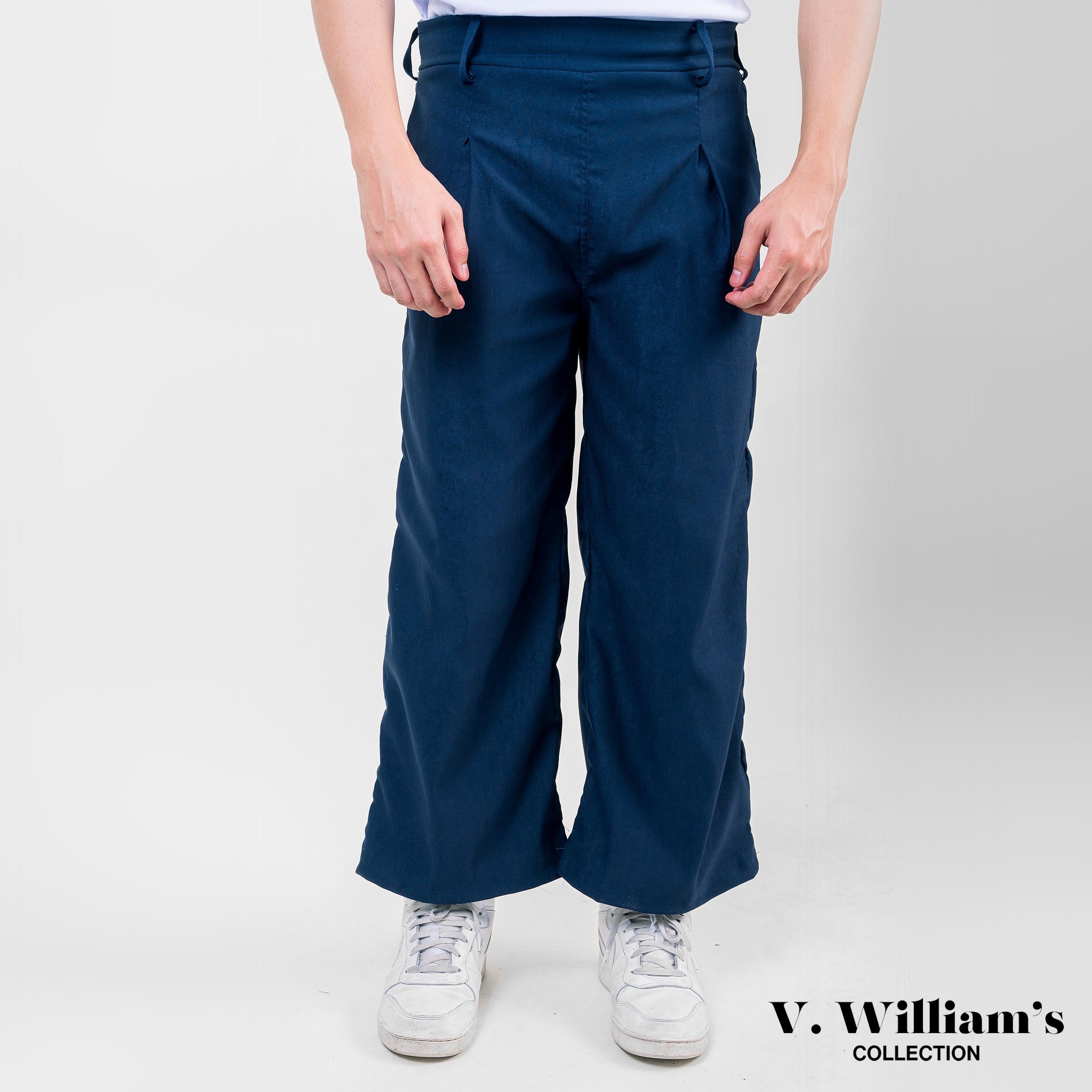 V. William's Double Pleated Straight Cut Pants