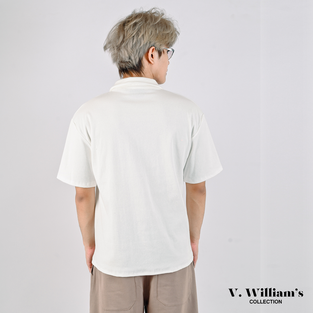 V. William's Heavy Knitted Buttonless Polo-Shirt