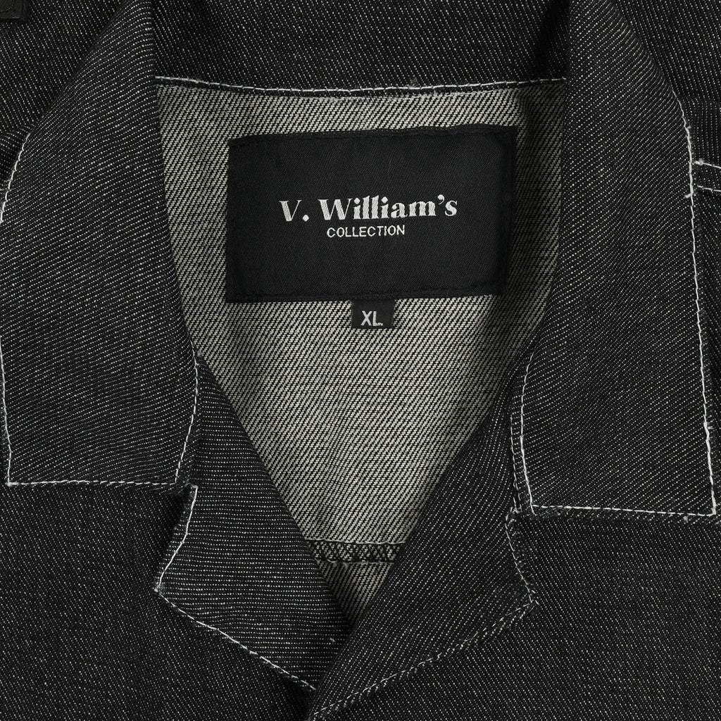 V. William's Raw Denim Cropped Polo