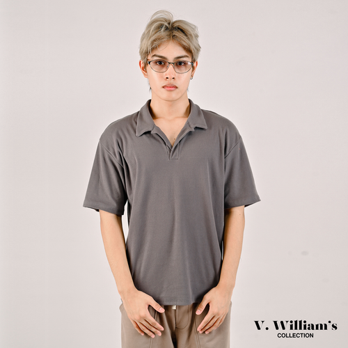 V. William's Heavy Knitted Buttonless Polo-Shirt