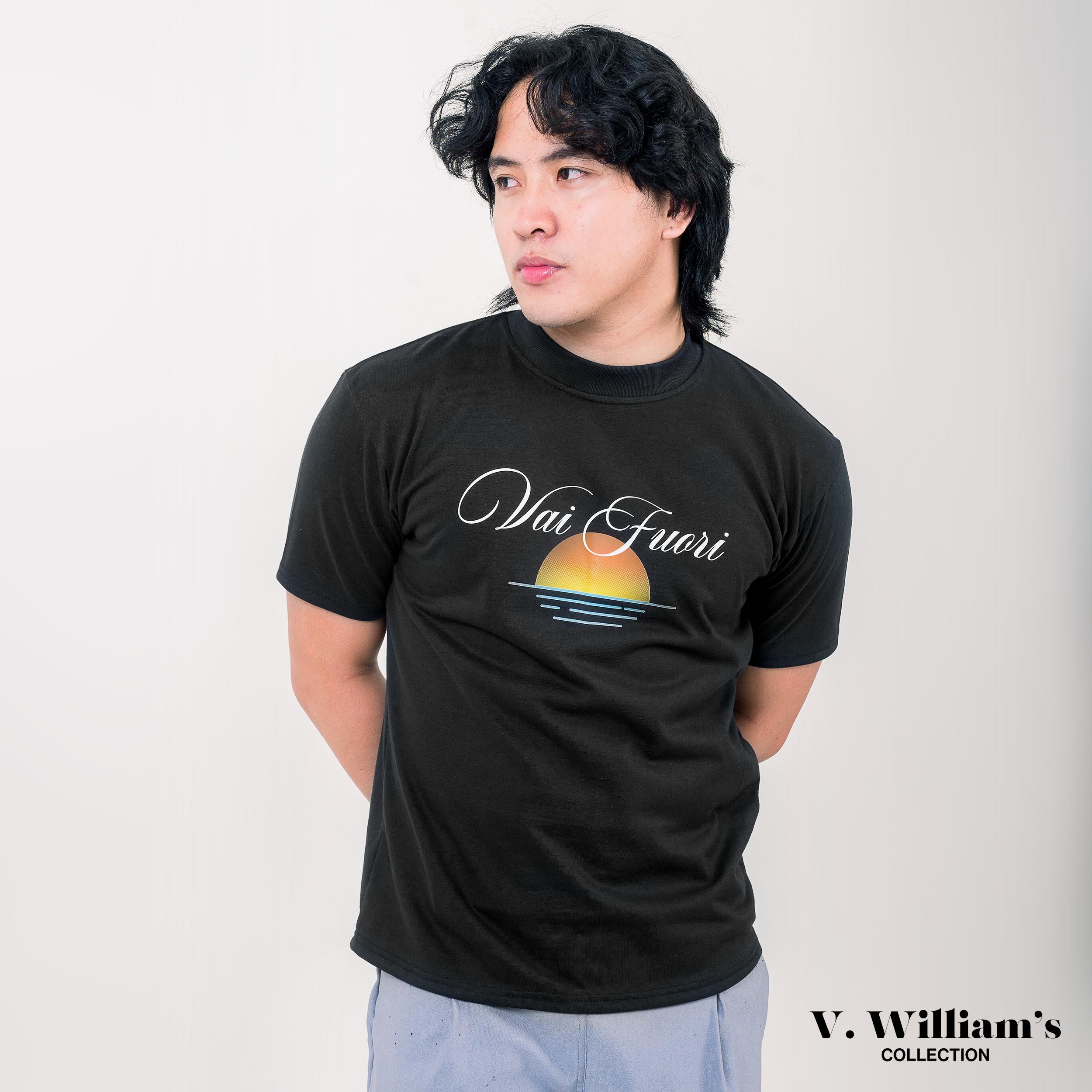 V. William's Mock Neck Graphic T-Shirt Daily Matters Collection