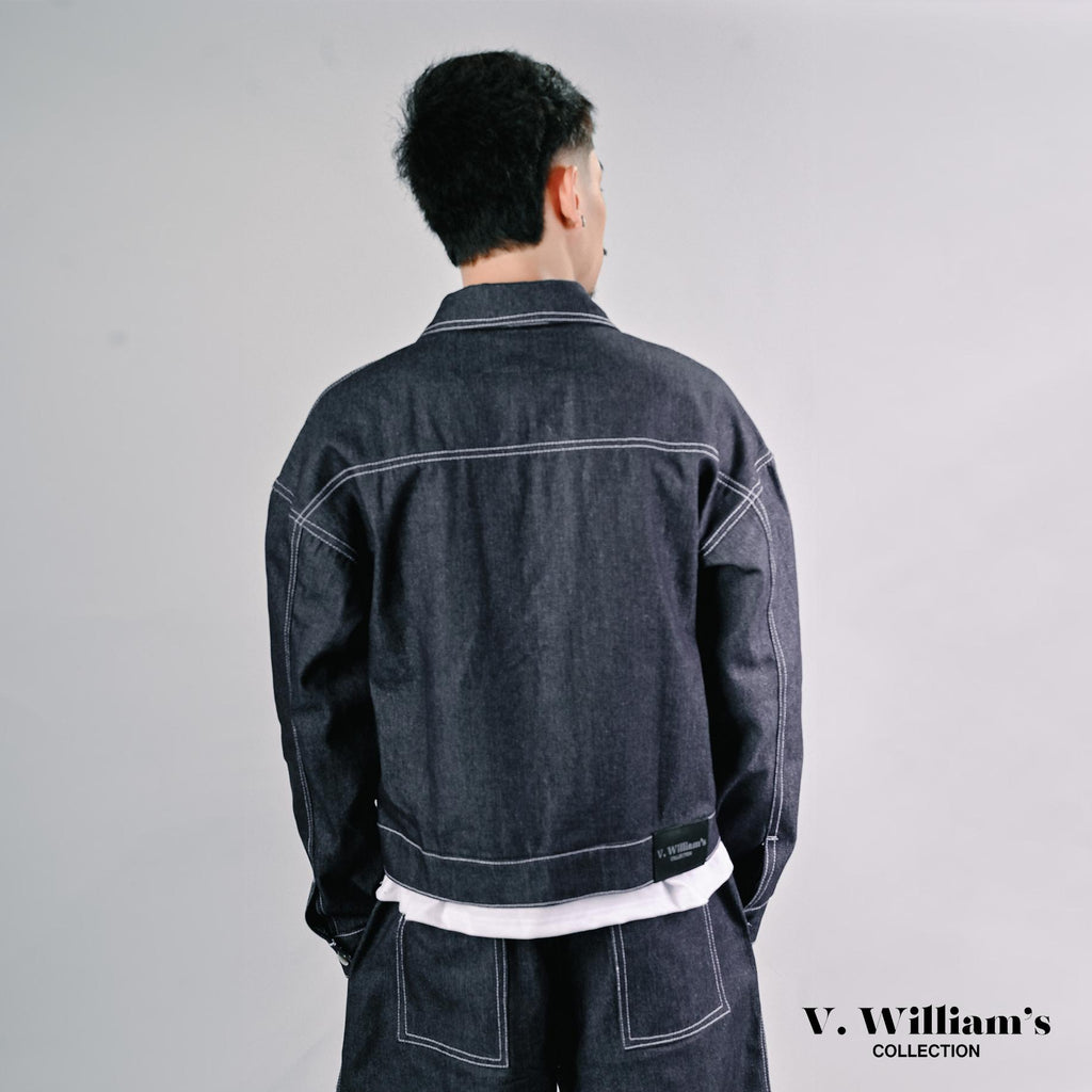 V. William's Raw Denim Cropped Jacket