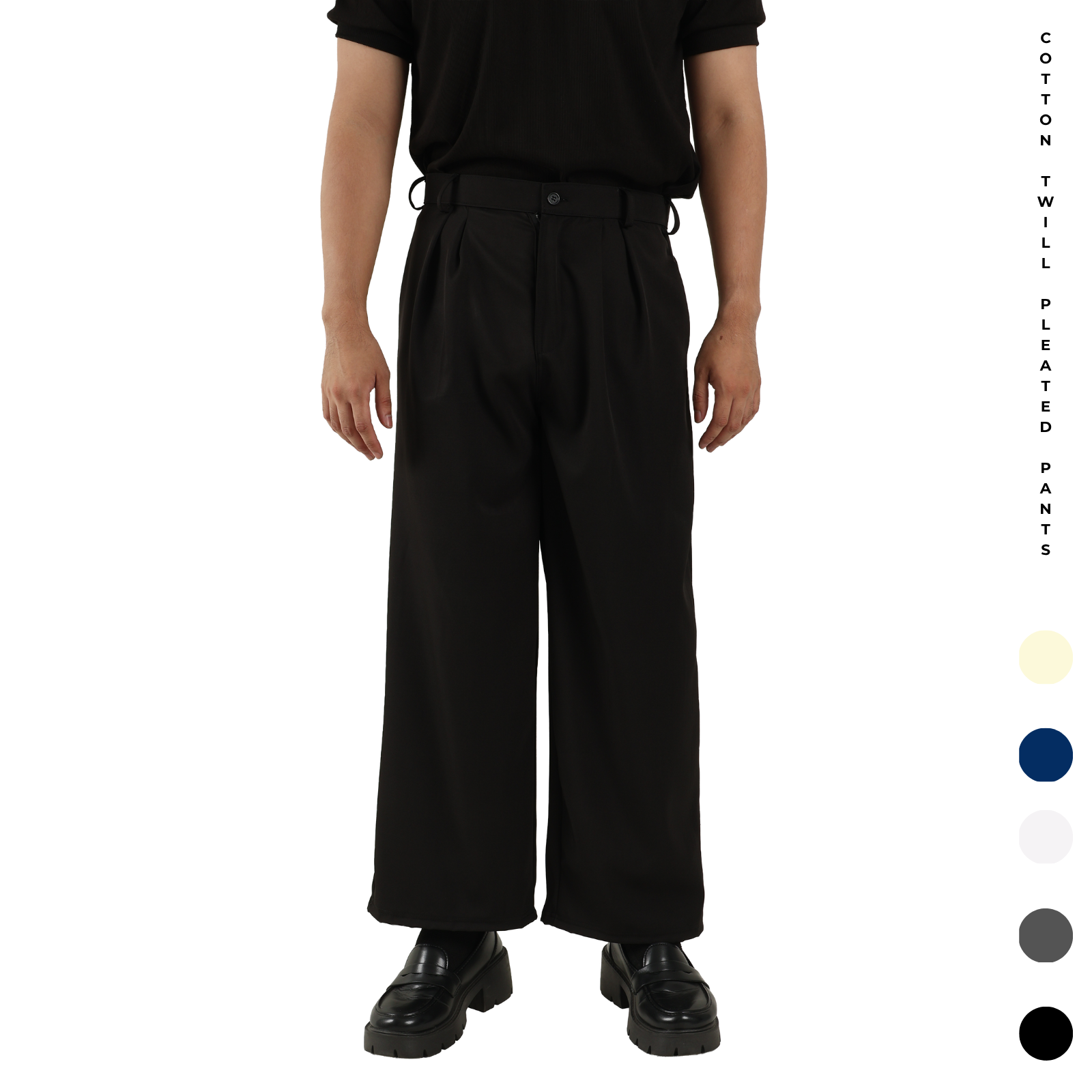 V. William's Cotton Twill Pleated Pants