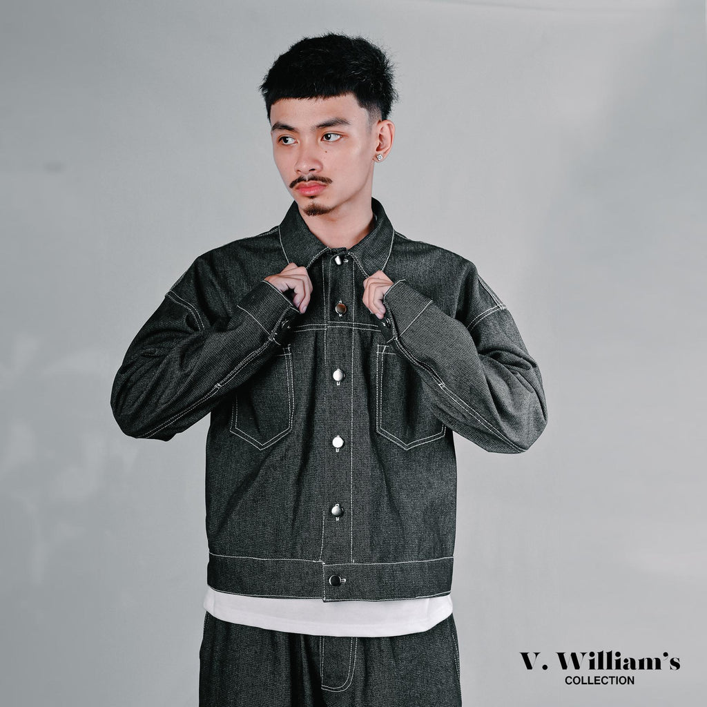 V. William's Raw Denim Cropped Jacket