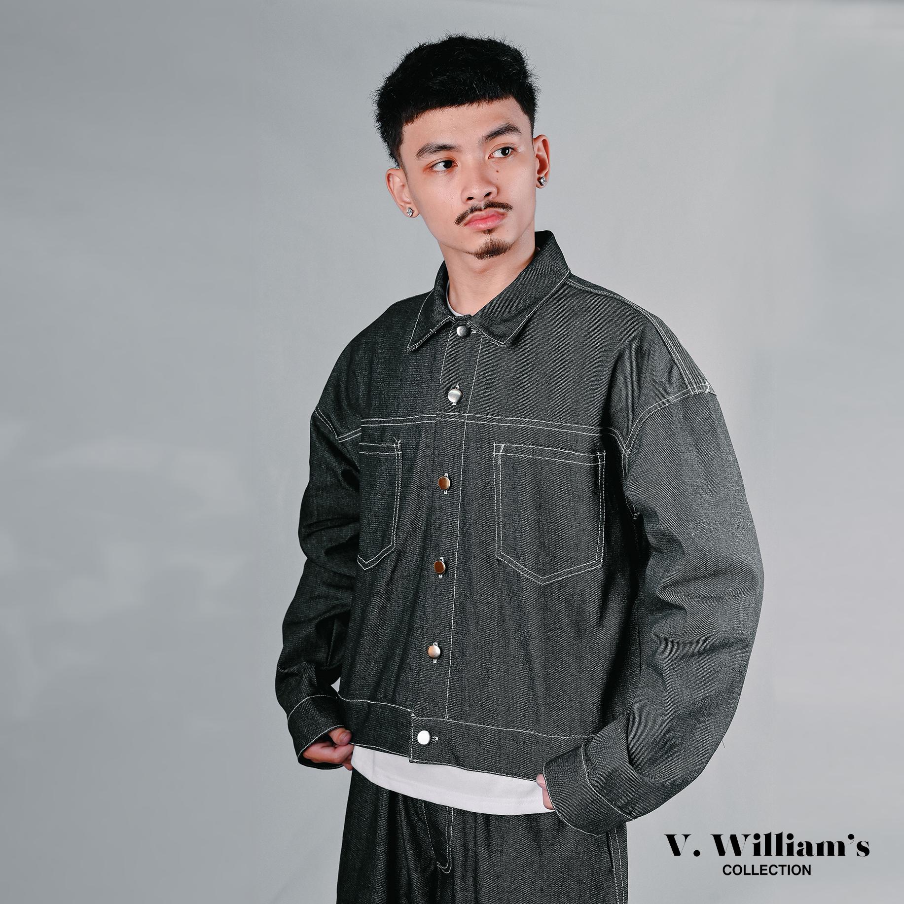 V. William's Raw Denim Cropped Jacket
