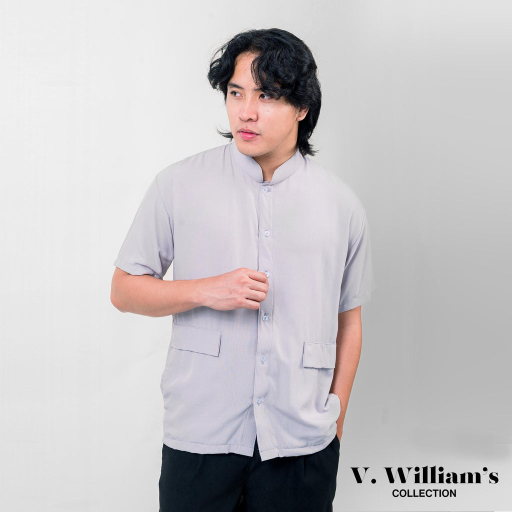 V. William's Mandarine Polo Chinese Collar Button Down