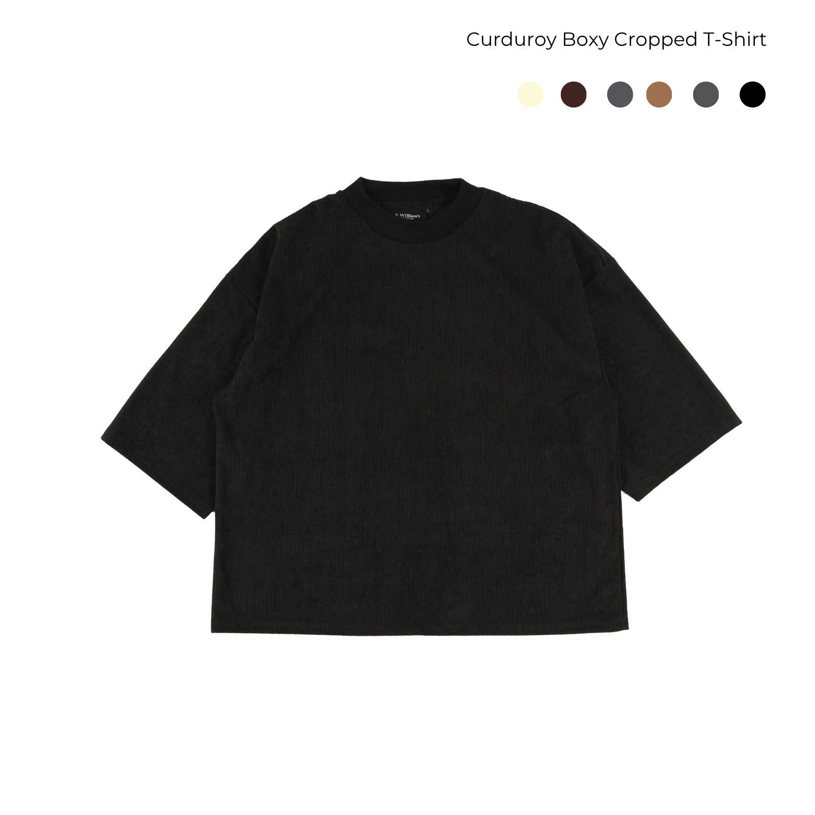 V. William's Curduroy Boxy Cropped T-Shirt