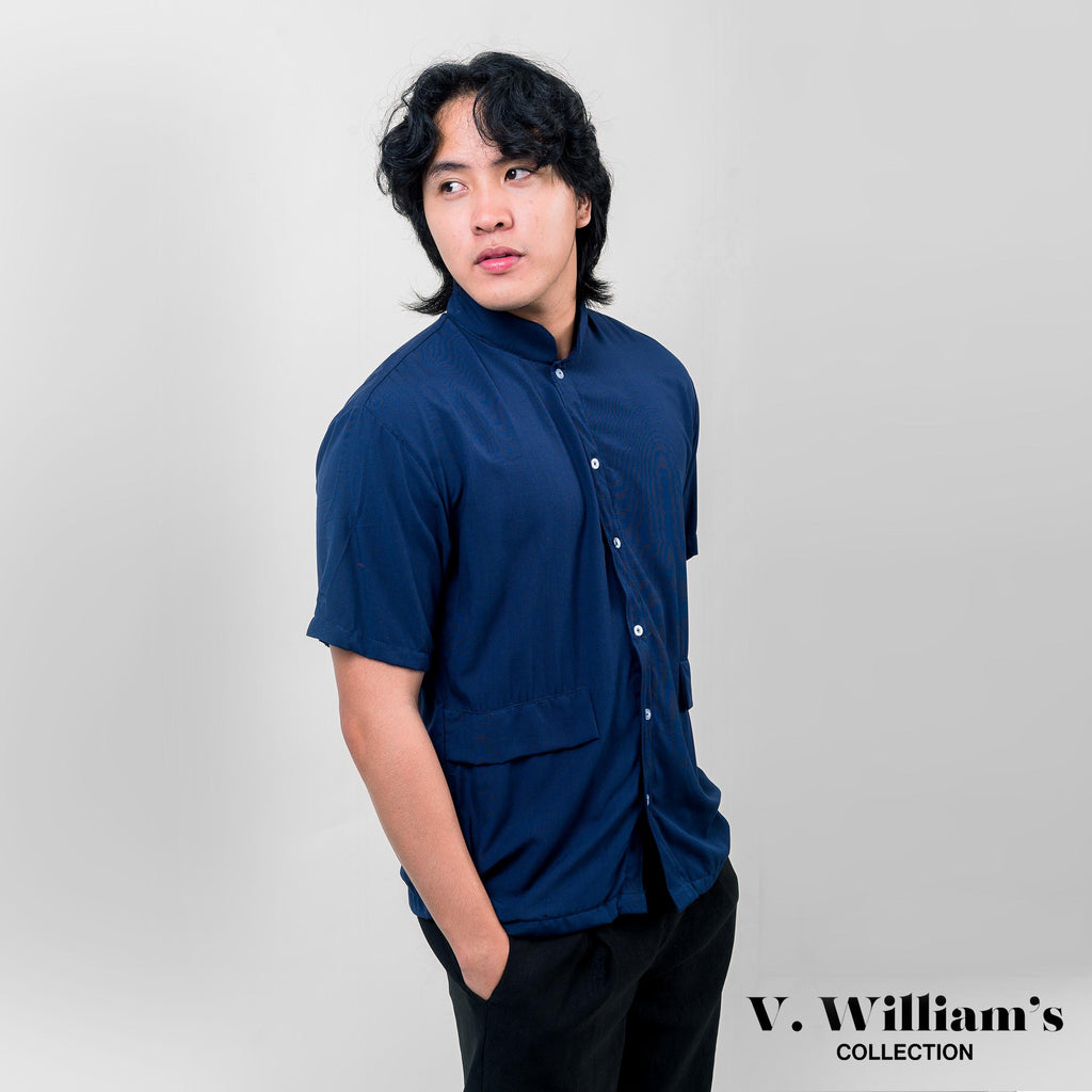 V. William's Mandarine Polo Chinese Collar Button Down