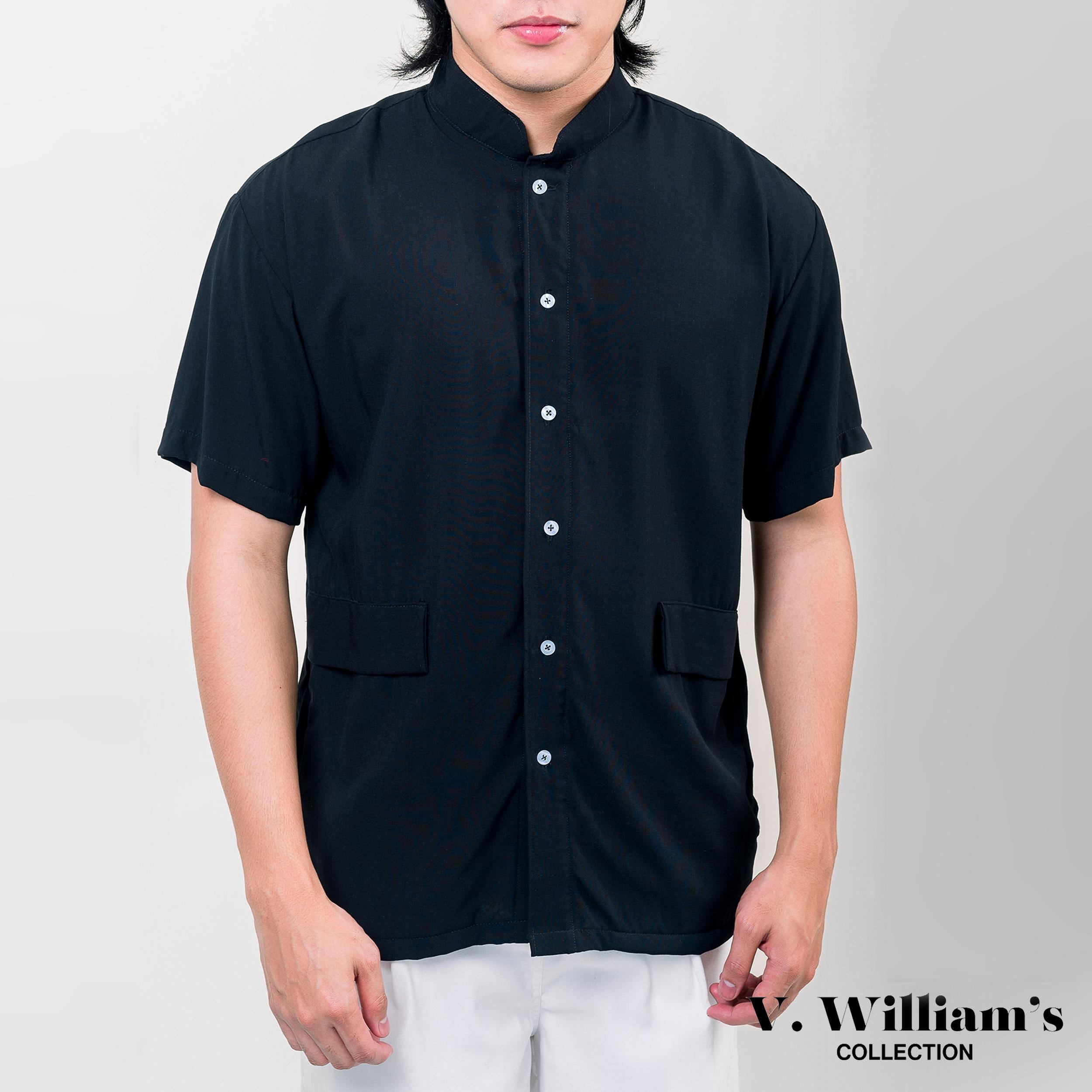 V. William's Mandarine Polo Chinese Collar Button Down