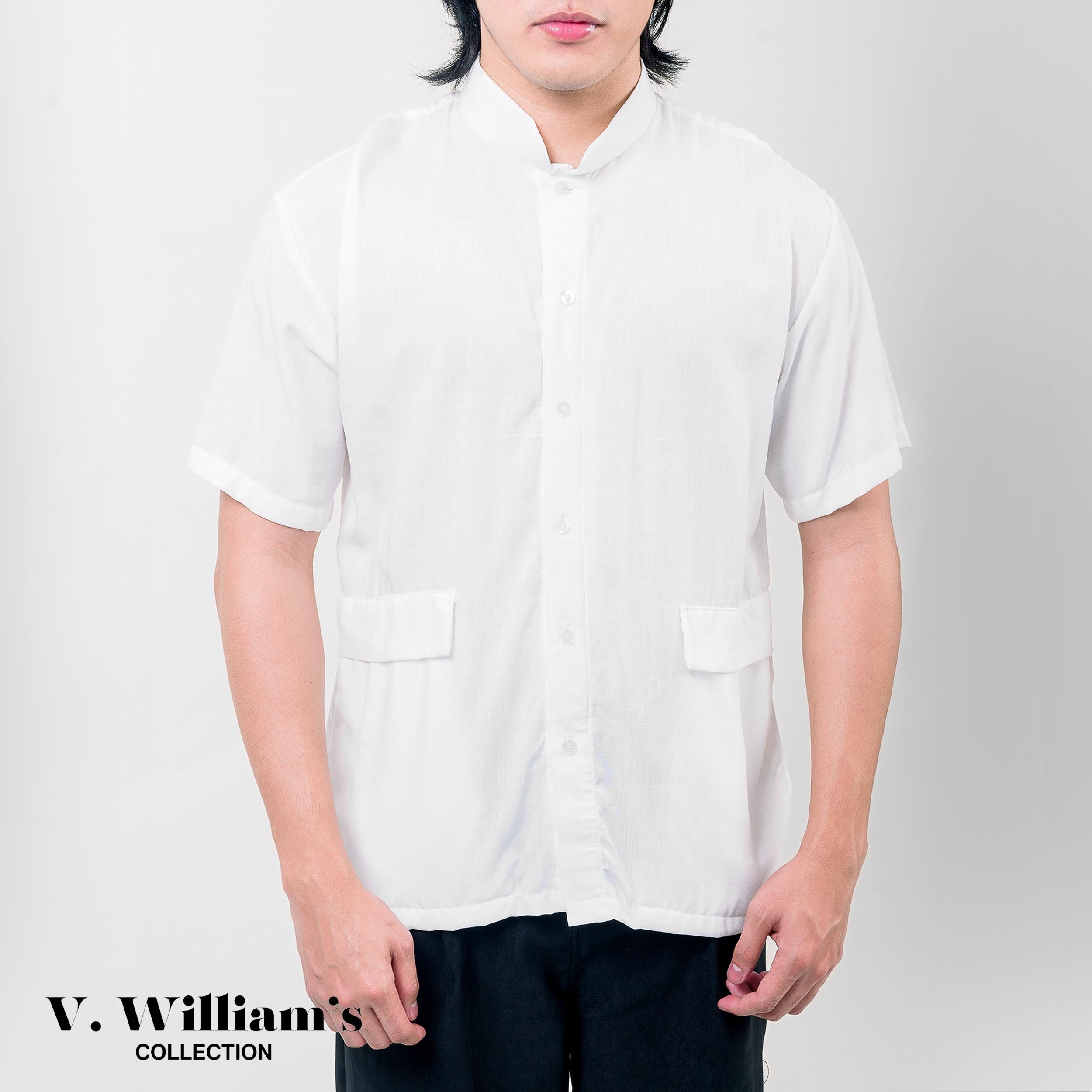 V. William's Mandarine Polo Chinese Collar Button Down