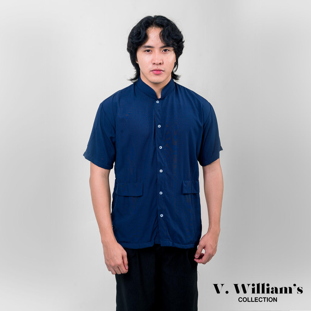 V. William's Mandarine Polo Chinese Collar Button Down