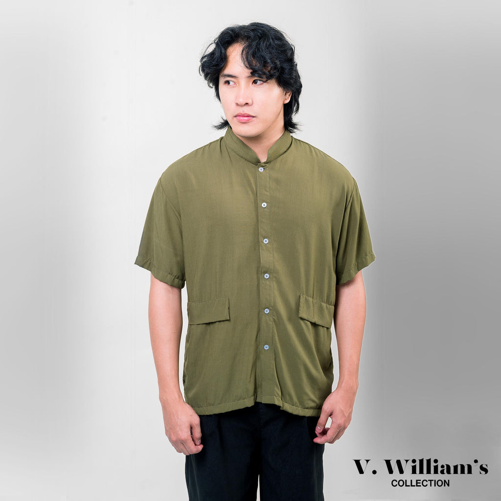 V. William's Mandarine Polo Chinese Collar Button Down