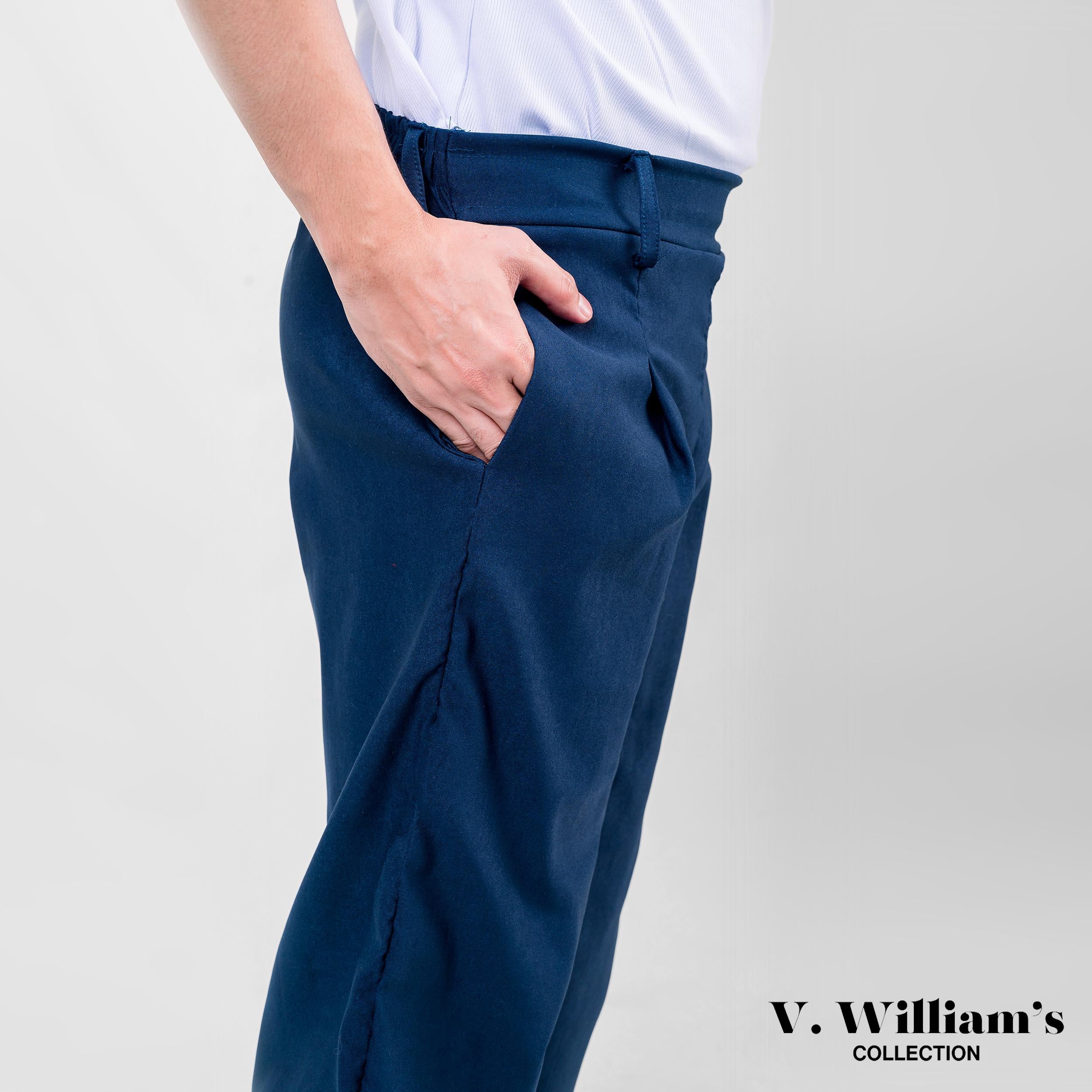V. William's Double Pleated Straight Cut Pants