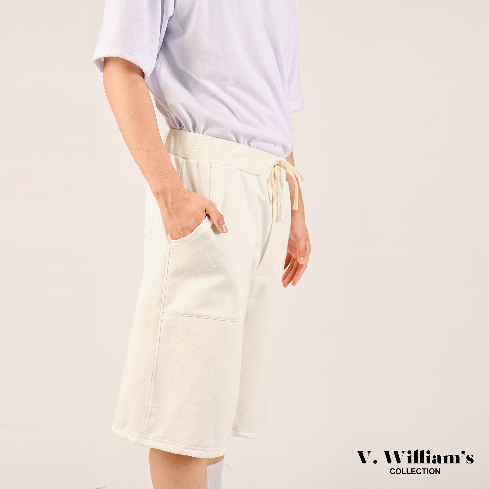V. William's 350GSM Cotton Terry Knife Shorts with Rib knitted Waistband