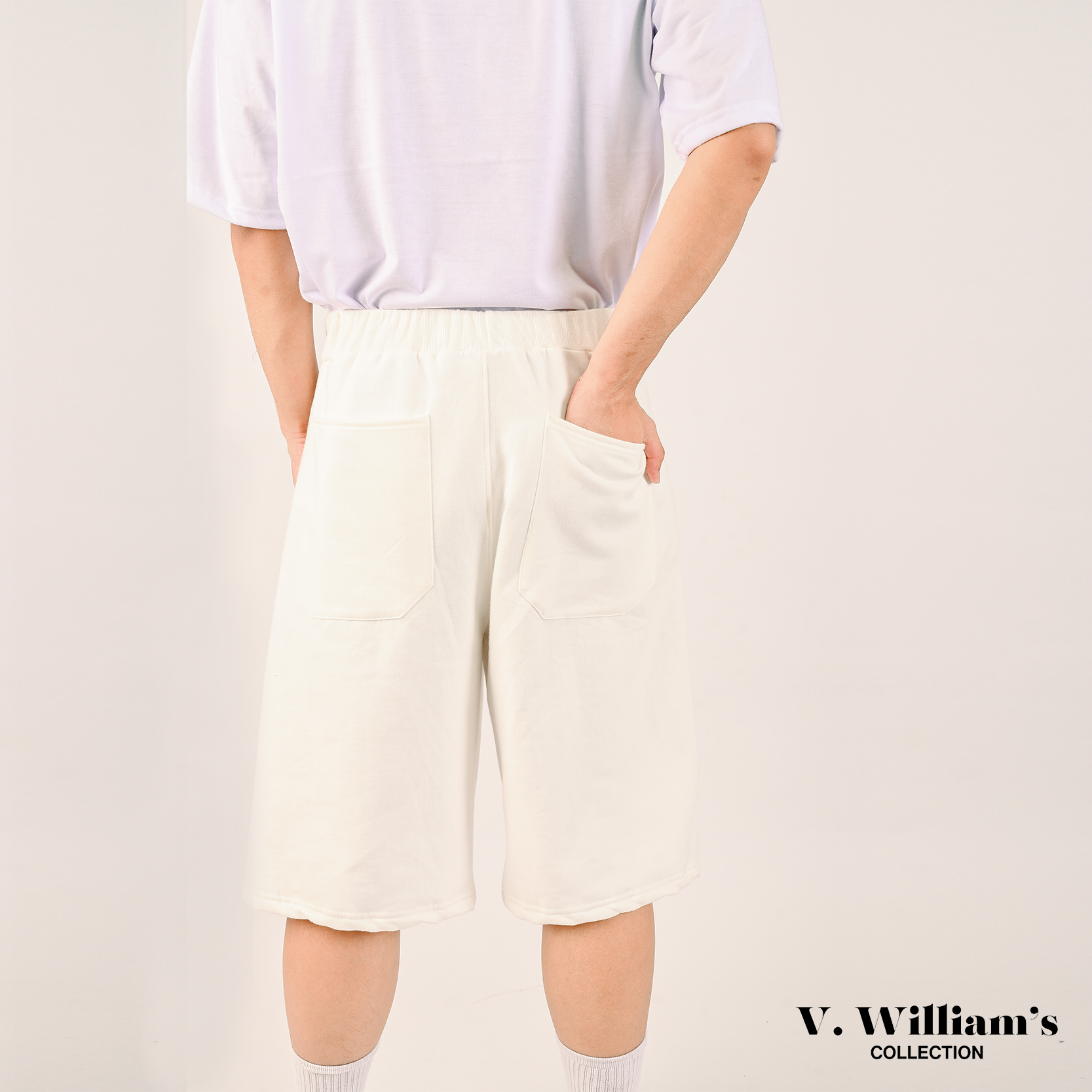 V. William's 350GSM Cotton Terry Knife Shorts with Rib knitted Waistband