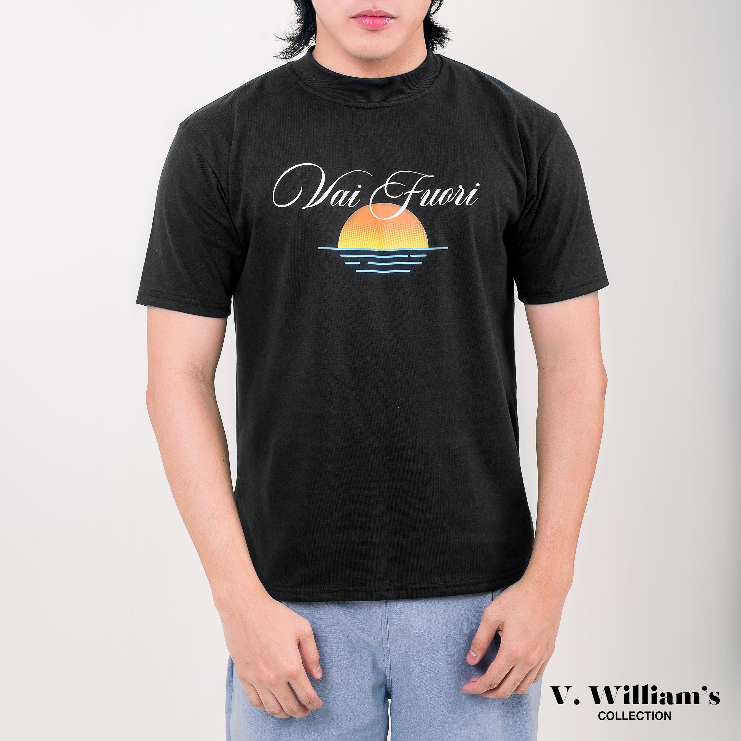 V. William's Mock Neck Graphic T-Shirt Daily Matters Collection