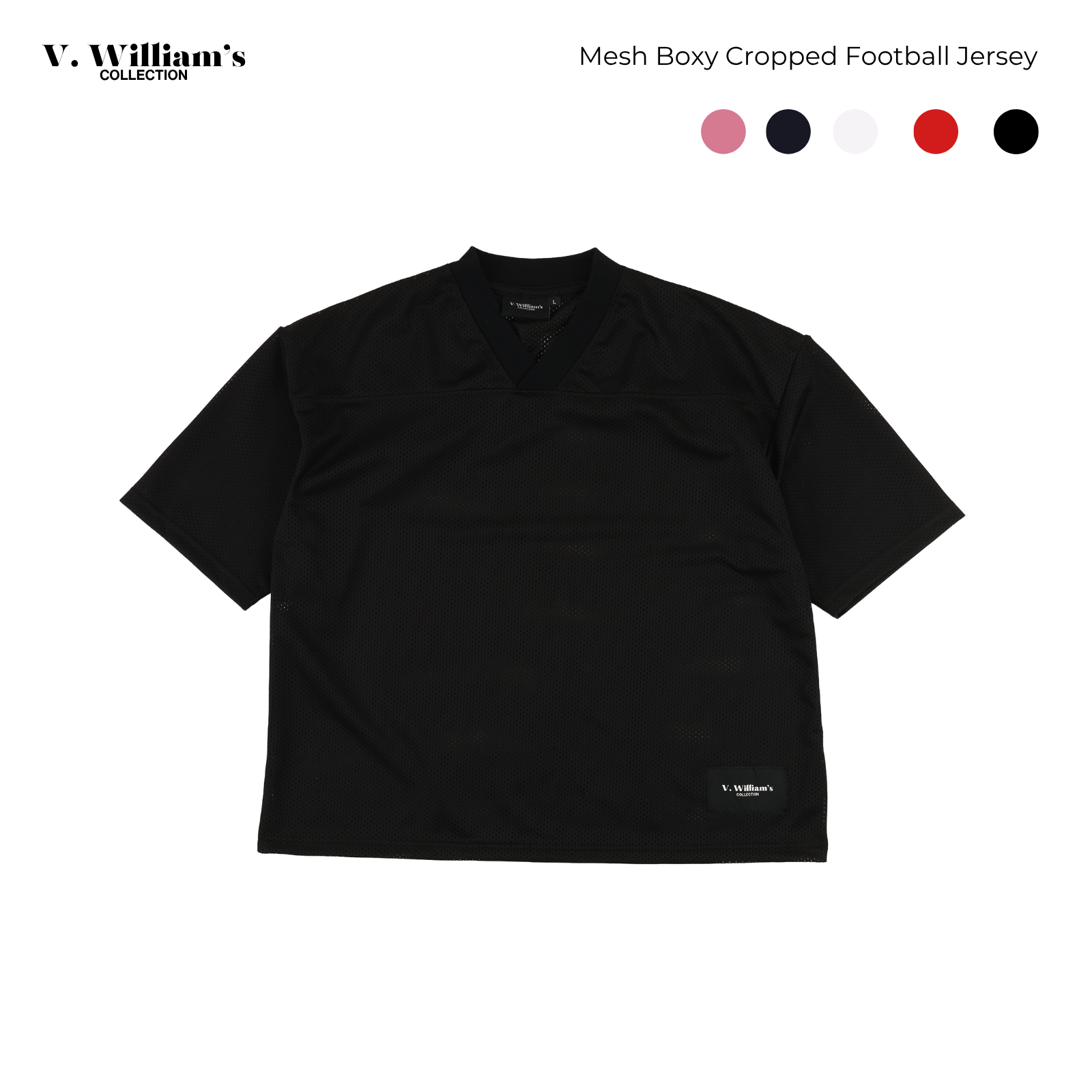 V. William's Mesh Boxy Cropped Football Jersey
