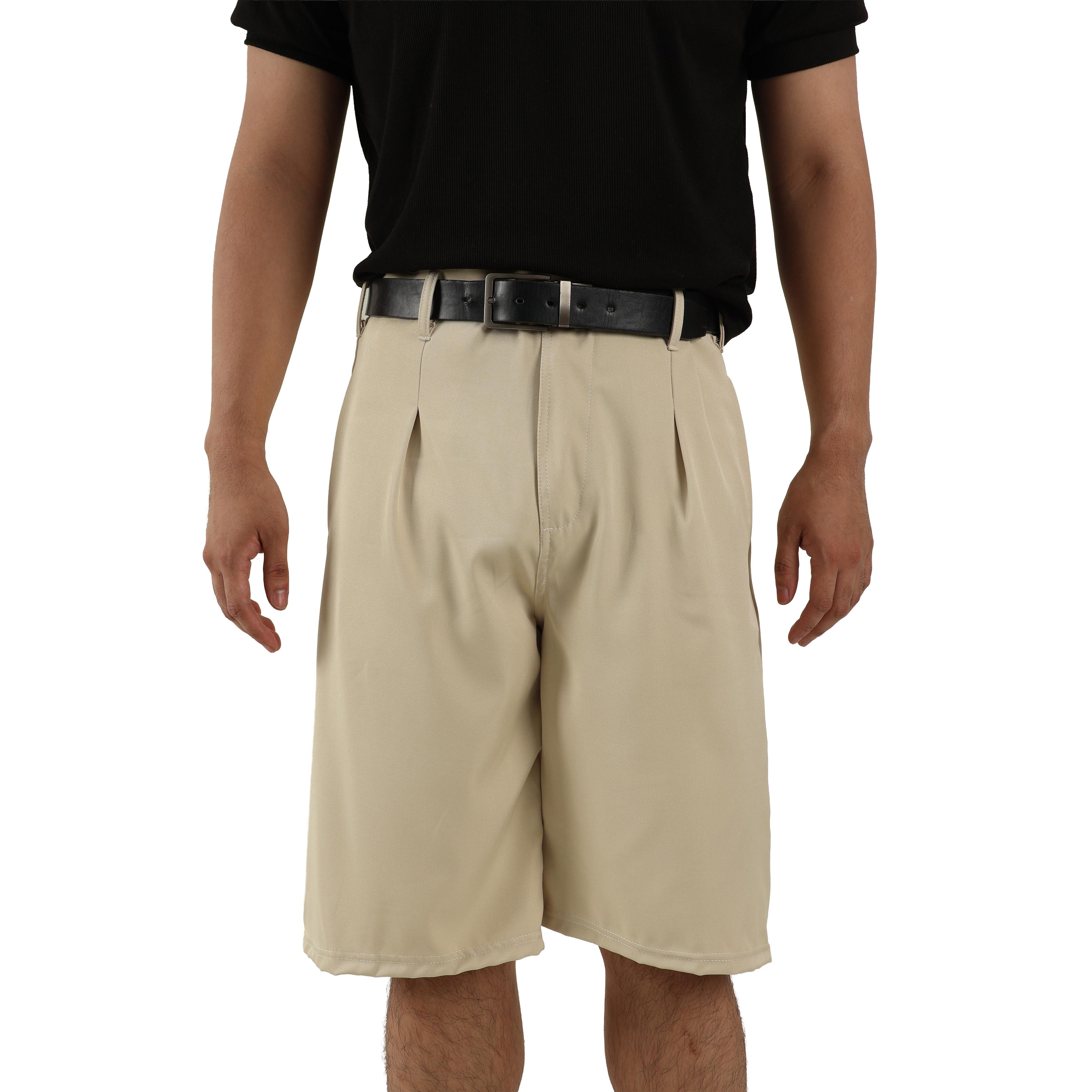 V. William's Cotton Twill Pleated Shorts