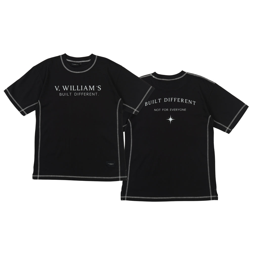 V. William's Heavy Cotton Oversized T-Shirt Reverse Stitch Graphic Front & Back Design
