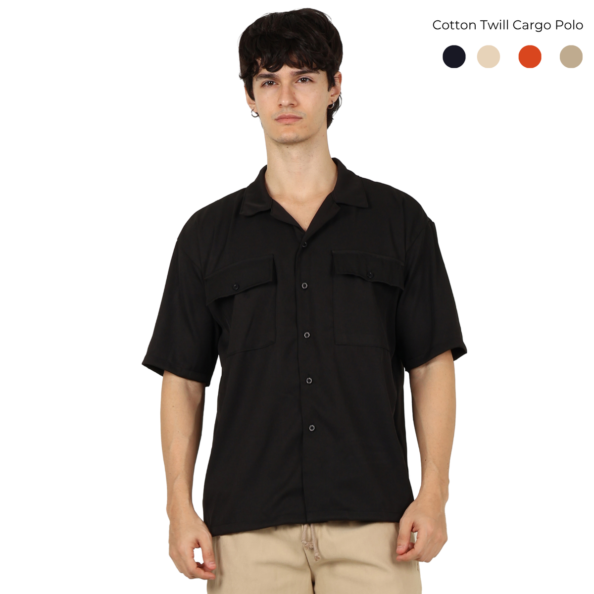 V. William's Cotton Twill Cargo Polo