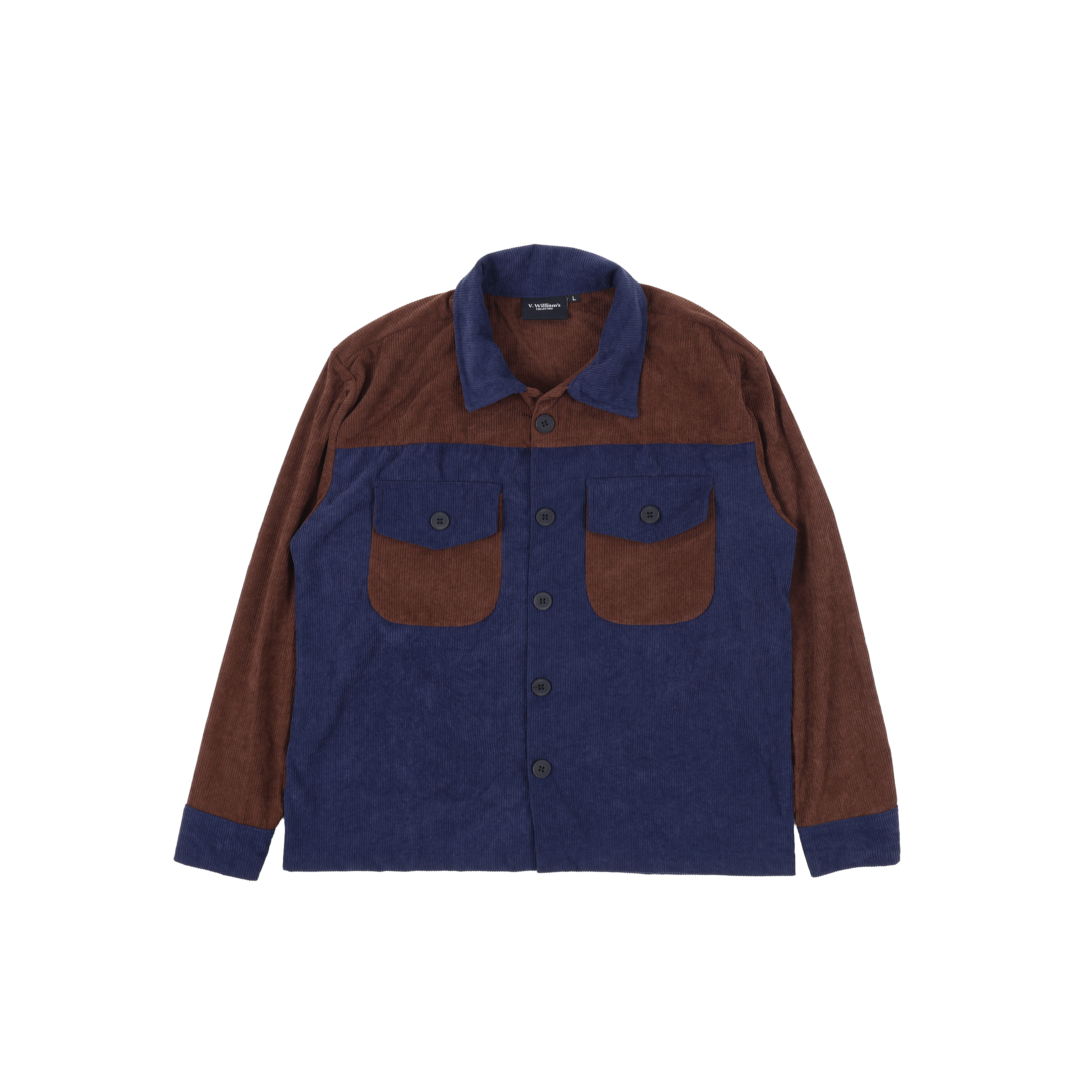 V. William's Curduroy Two-Tone Jacket Long Sleeves