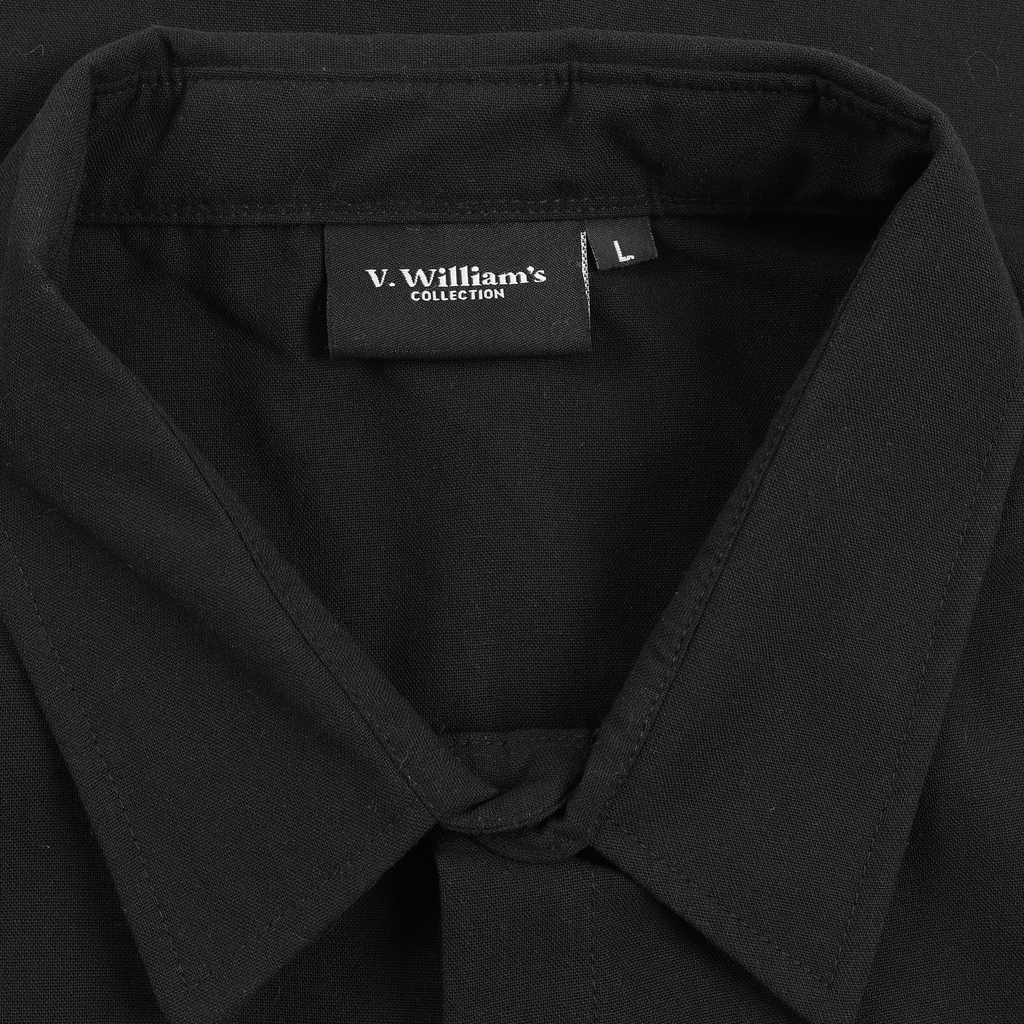 V. William's Linen Boxy Cropped Polo