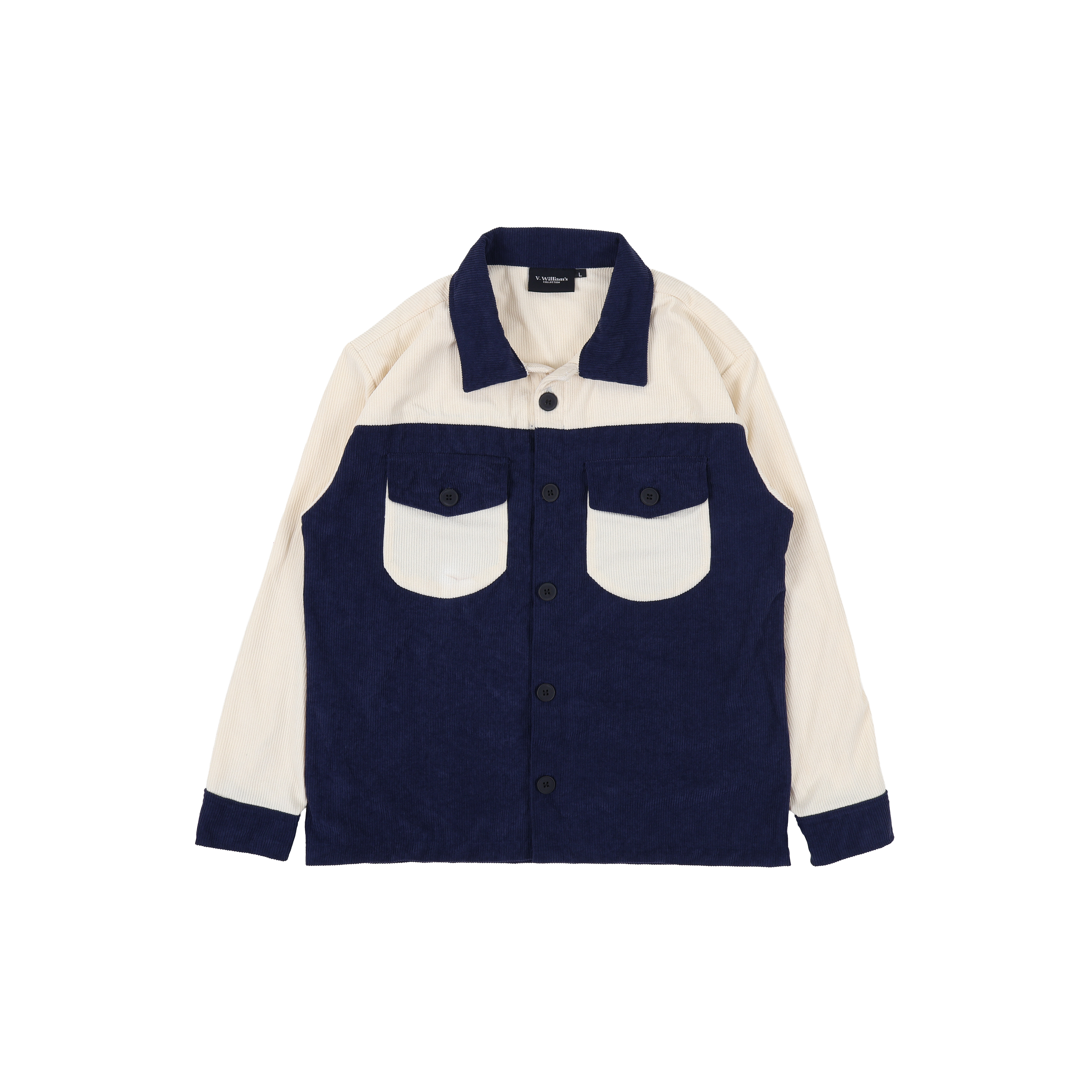 V. William's Curduroy Two-Tone Jacket Long Sleeves