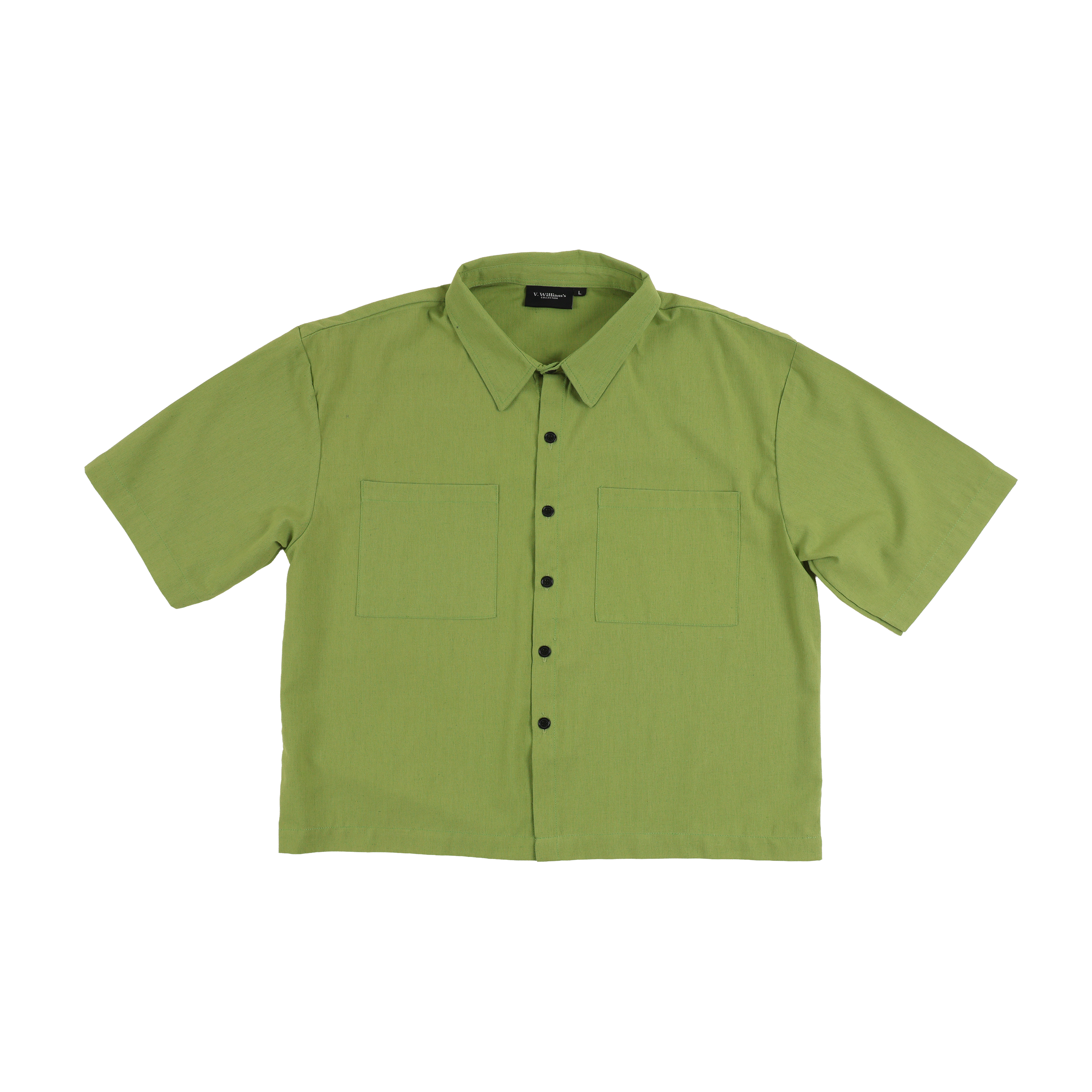 V. William's Linen Boxy Cropped Polo