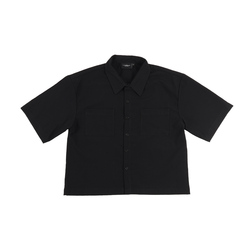 V. William's Linen Boxy Cropped Polo