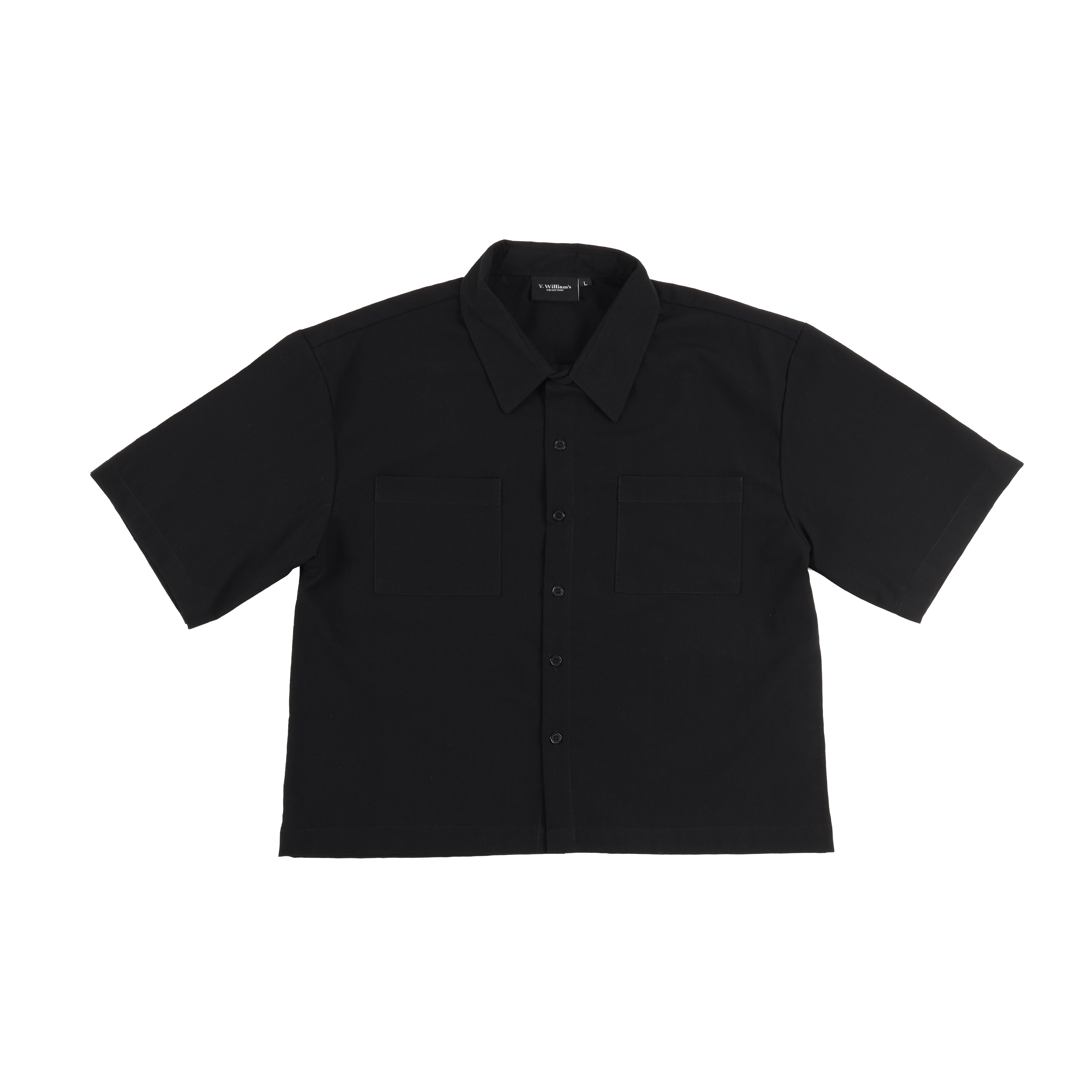 V. William's Linen Boxy Cropped Polo