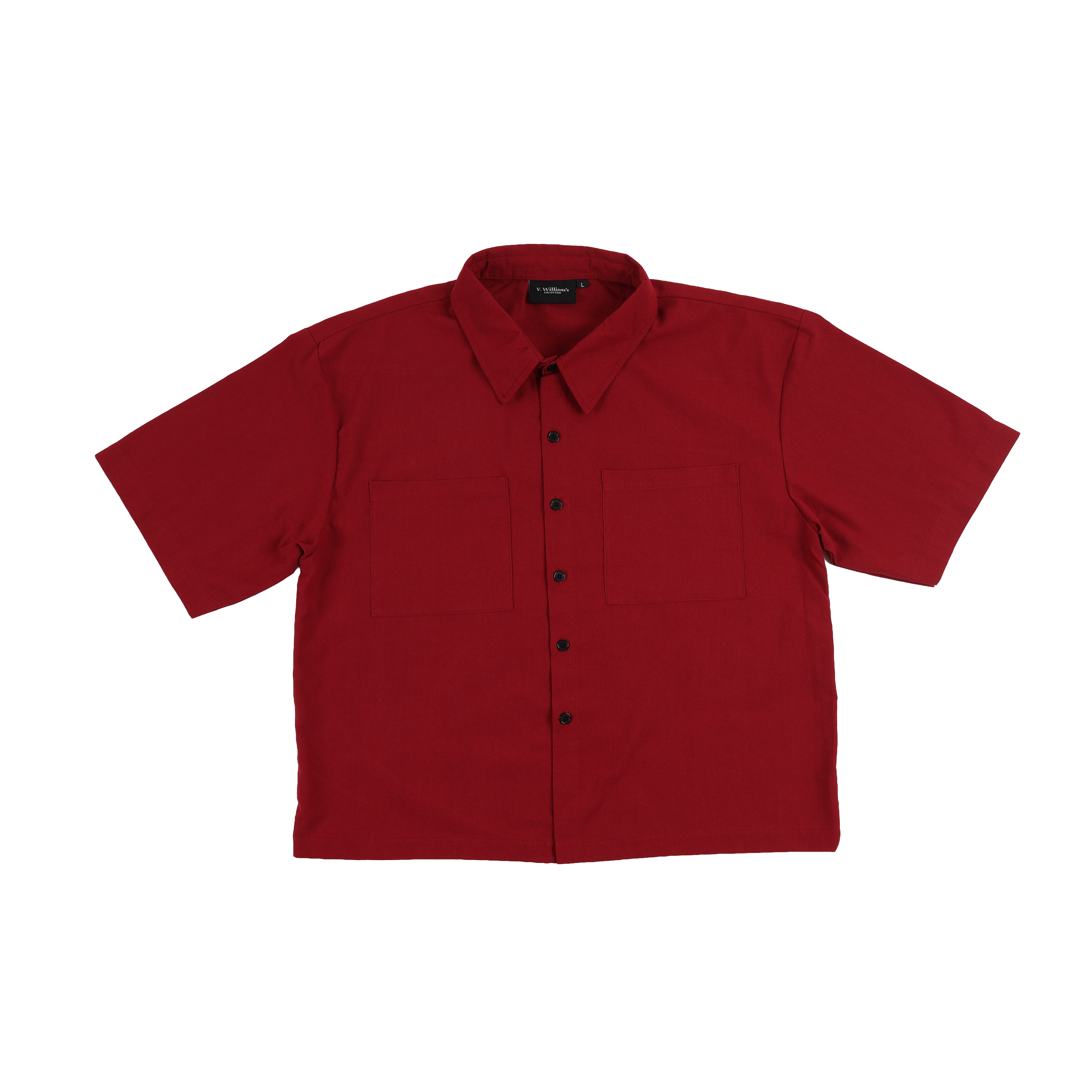 V. William's Linen Boxy Cropped Polo