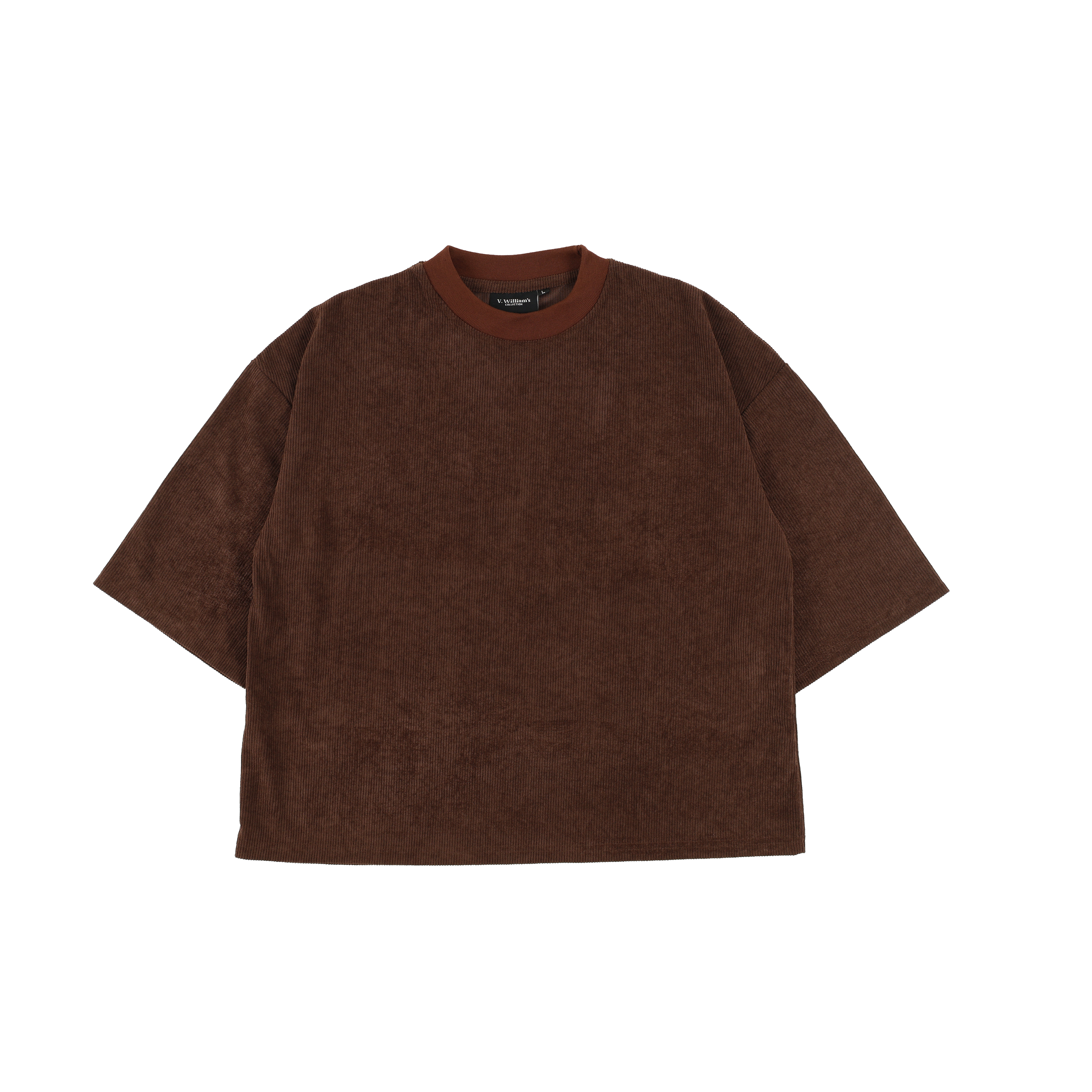 V. William's Curduroy Boxy Cropped T-Shirt
