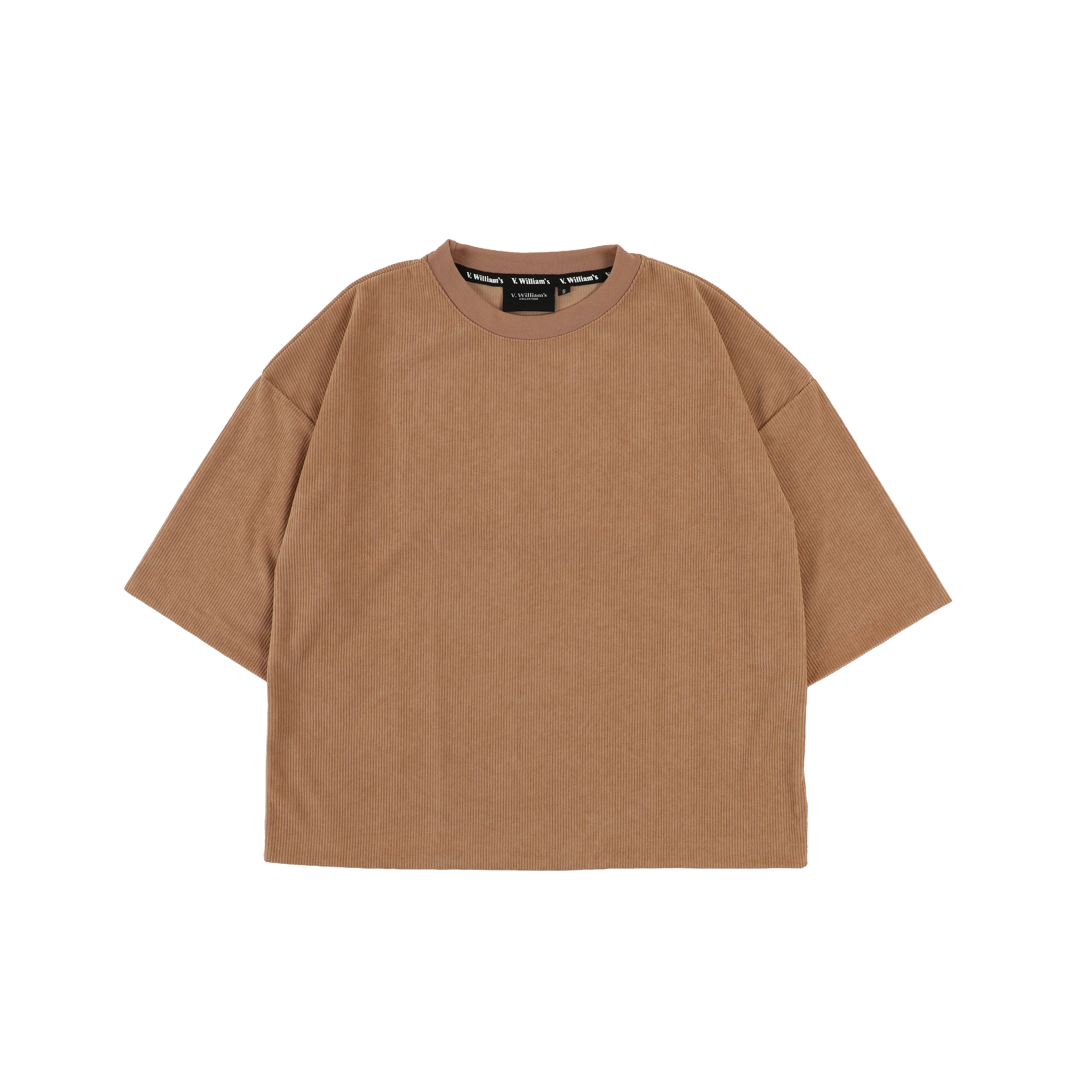 V. William's Curduroy Boxy Cropped T-Shirt